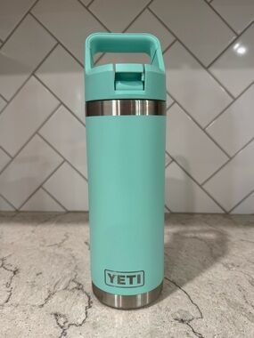 Yeti Rambler Bottle - Mint Green with Stainless Accents